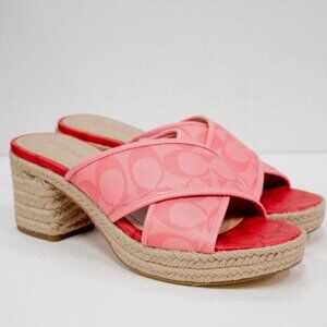 COACH Sloan Sig Espadrille Slide Pink Lemonade